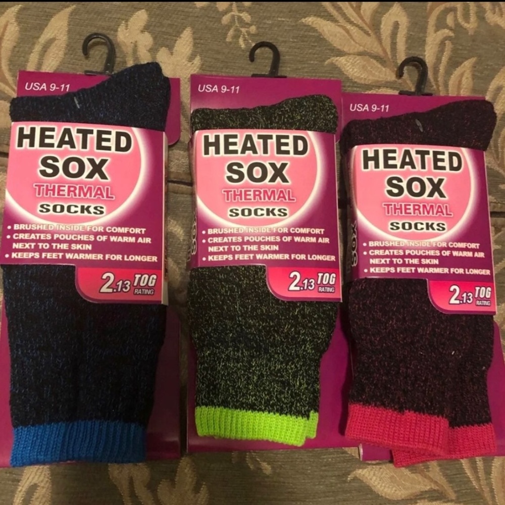 3 Pairs Heated Sox, Thermal Socks Unisex